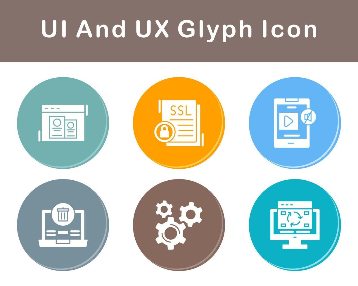 ui y ux vector icono conjunto