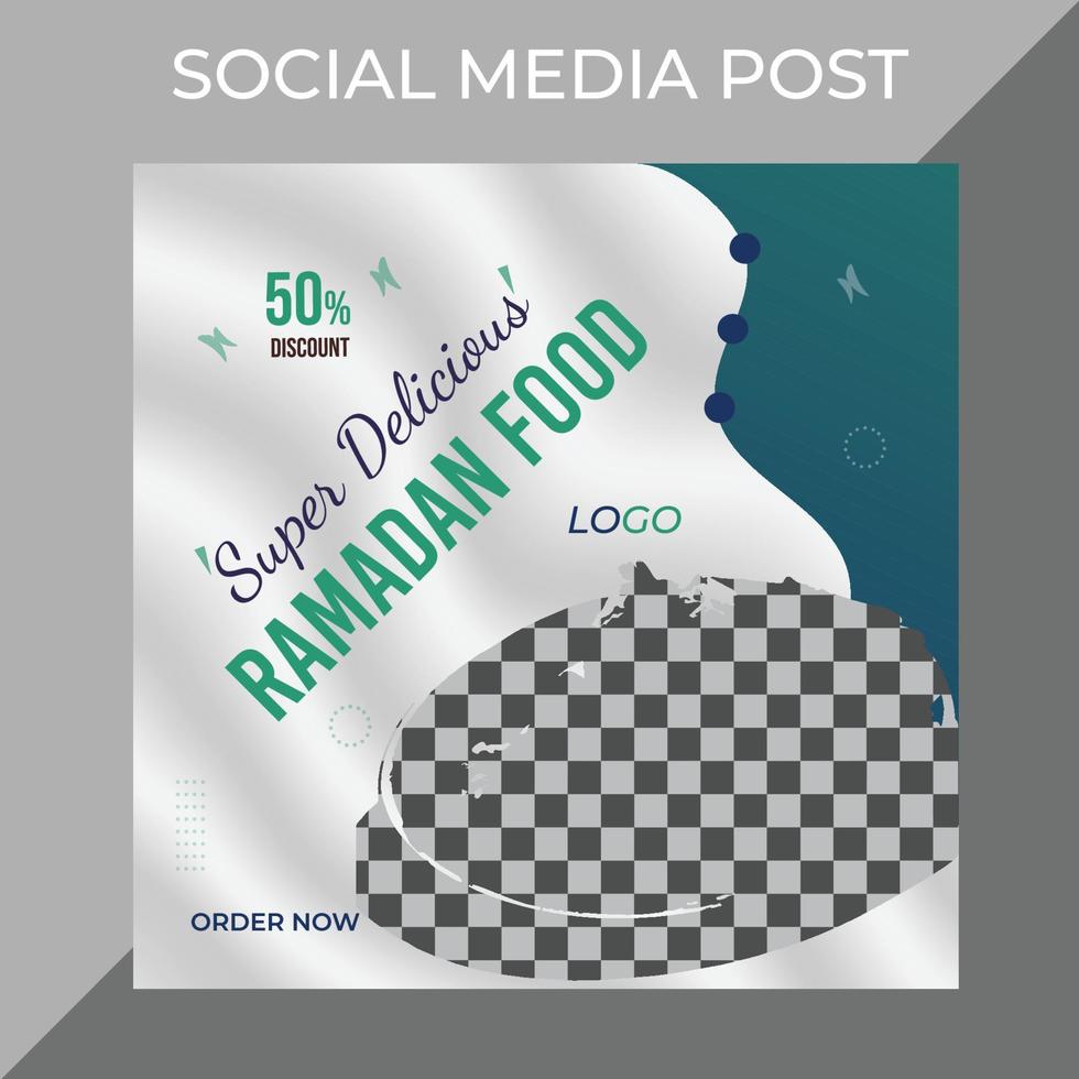 Vector ramadan special offer restaurant food menu business marketing social media post or web banner template design with abstract background, logo and icon.