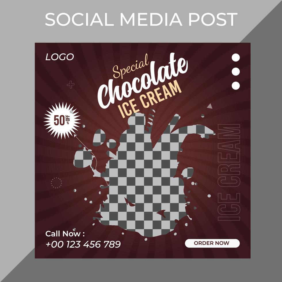 Creative Modern Square Social Media Food Post marketing social media post or web banner template design with abstract background, logo and icon. vector