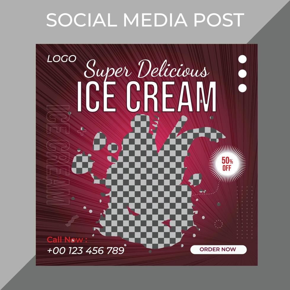 Creative Modern Square Social Media Food Post marketing social media post or web banner template design with abstract background, logo and icon. vector