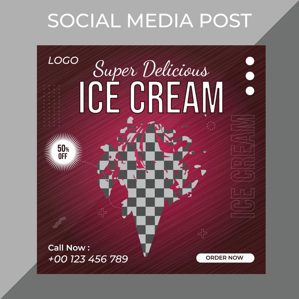 Creative Modern Square Social Media Food Post marketing social media post or web banner template design with abstract background, logo and icon. vector