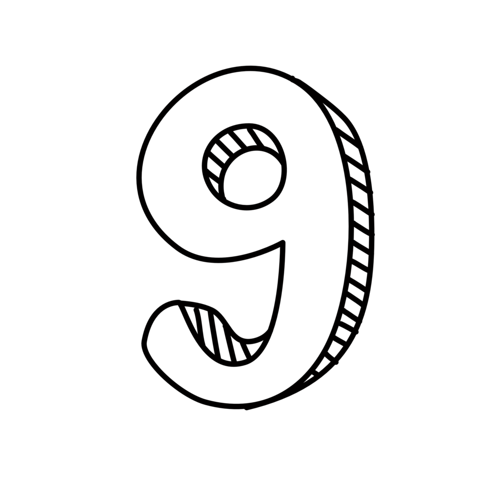 number nine PNG file