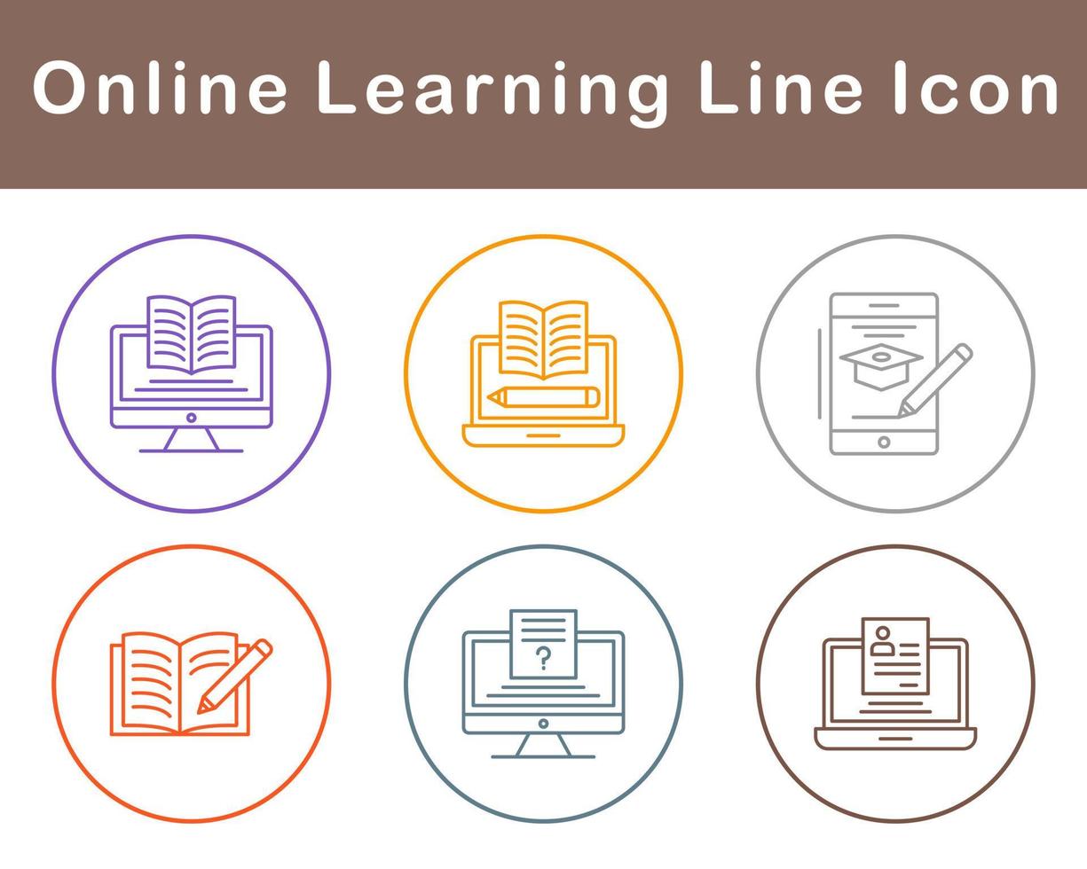 Online Learning Vector Icon Set