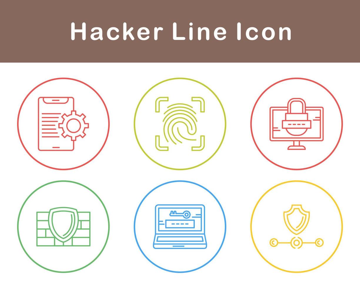 conjunto de iconos de vector de hacker