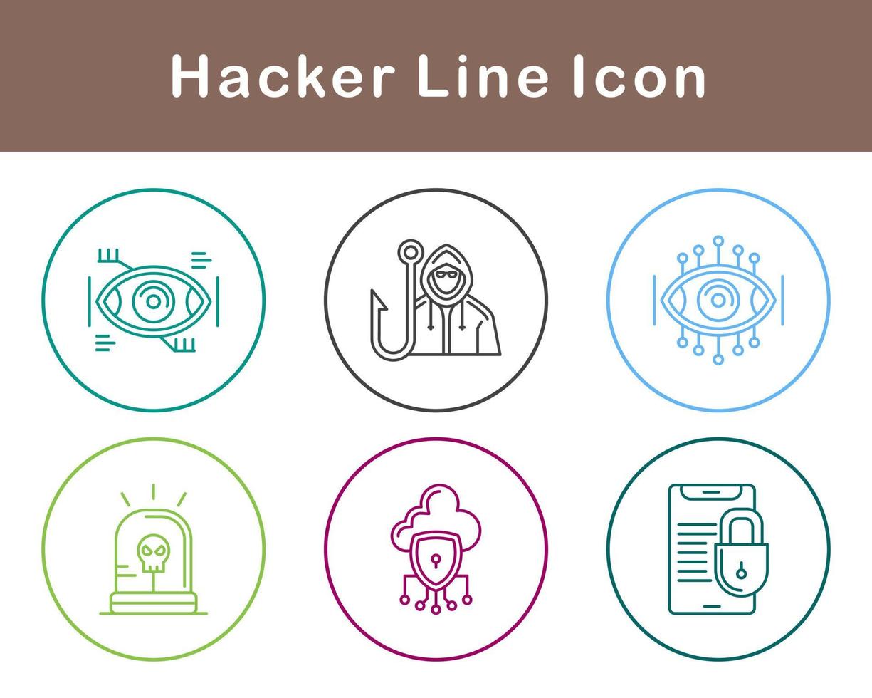 conjunto de iconos de vector de hacker