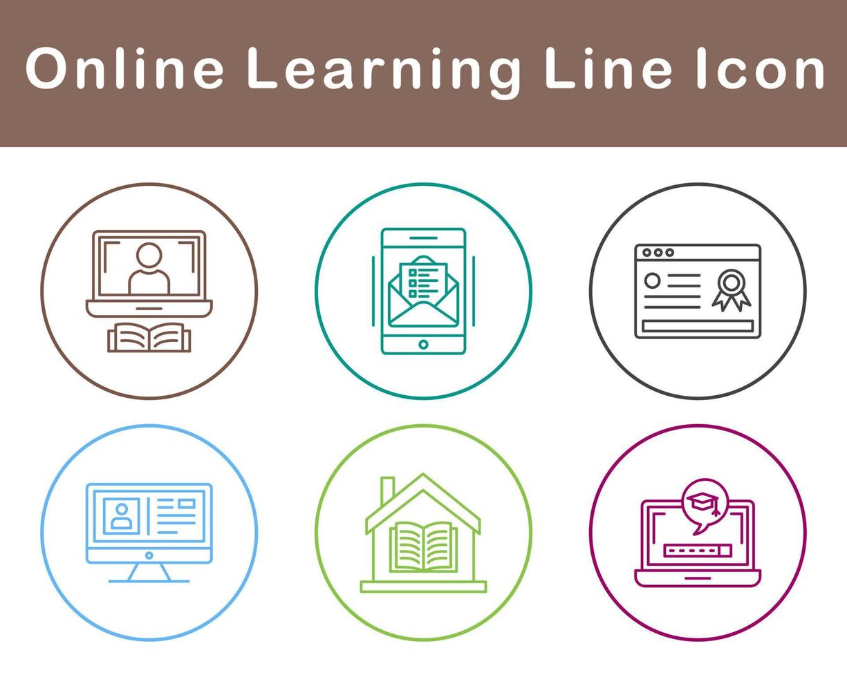 Online Learning Vector Icon Set