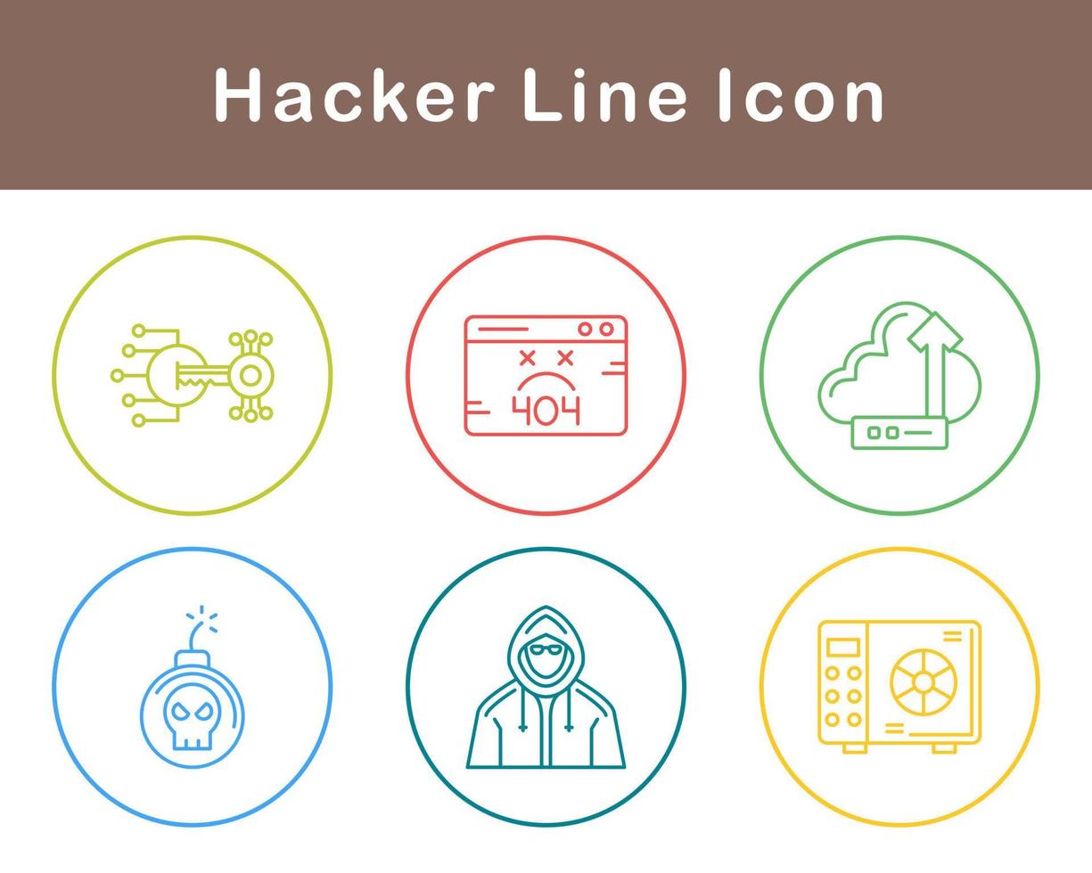 conjunto de iconos de vector de hacker