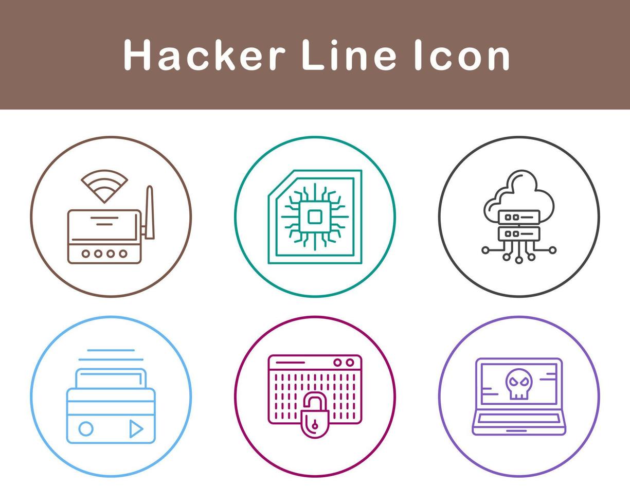 conjunto de iconos de vector de hacker