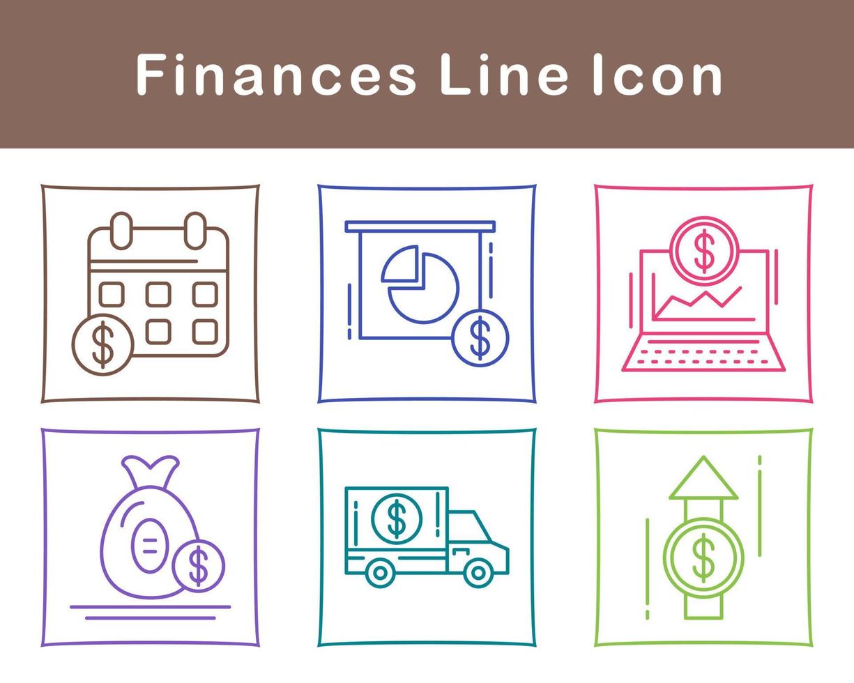 finanzas vector icono conjunto