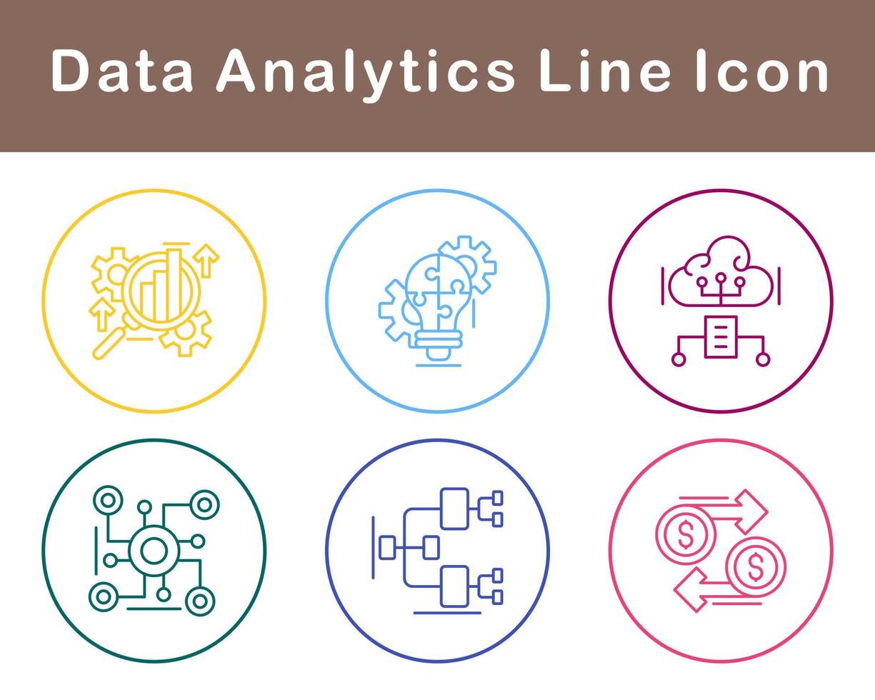 datos analítica vector icono conjunto