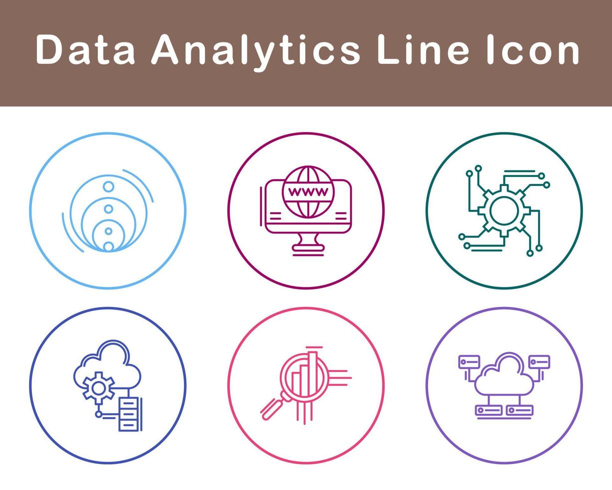 datos analítica vector icono conjunto