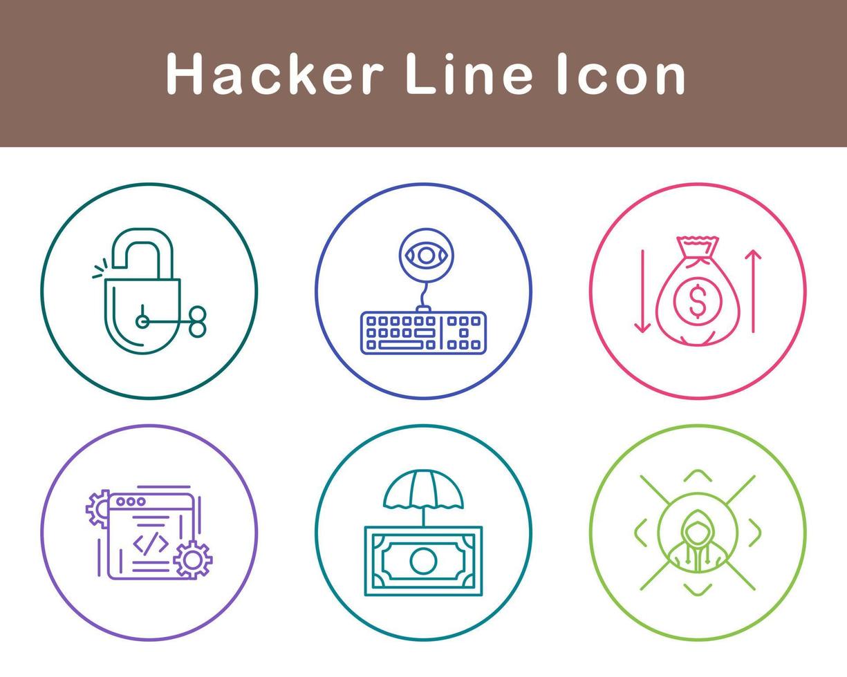 conjunto de iconos de vector de hacker