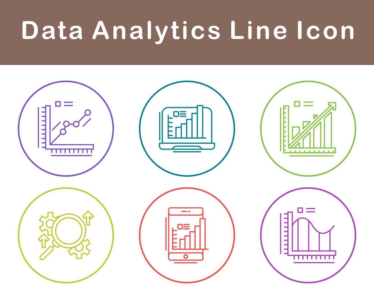 datos analítica vector icono conjunto