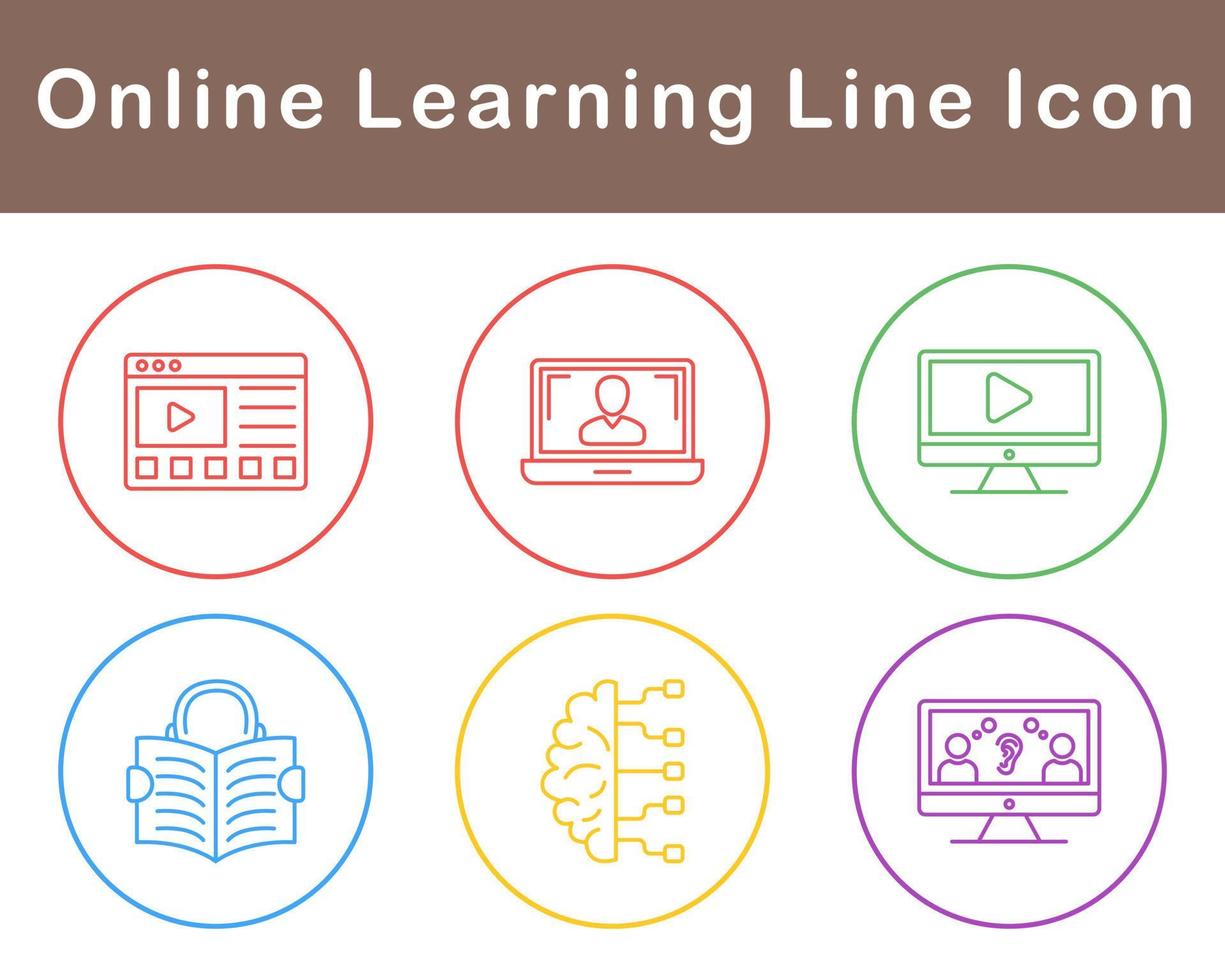 Online Learning Vector Icon Set