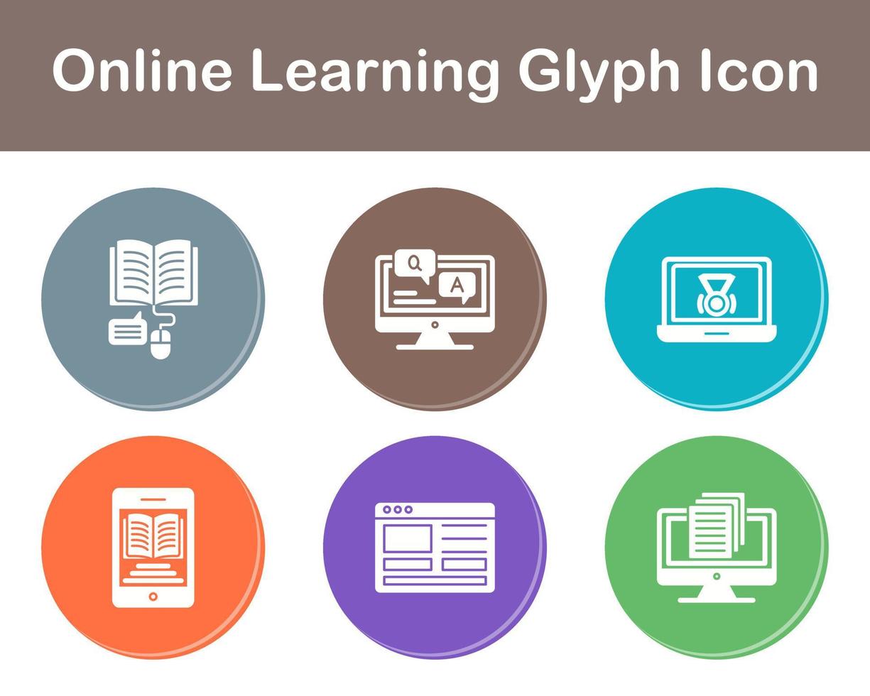 Online Learning Vector Icon Set