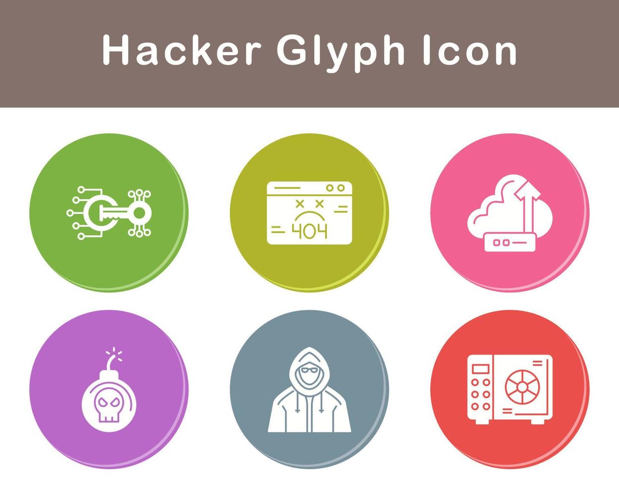 conjunto de iconos de vector de hacker