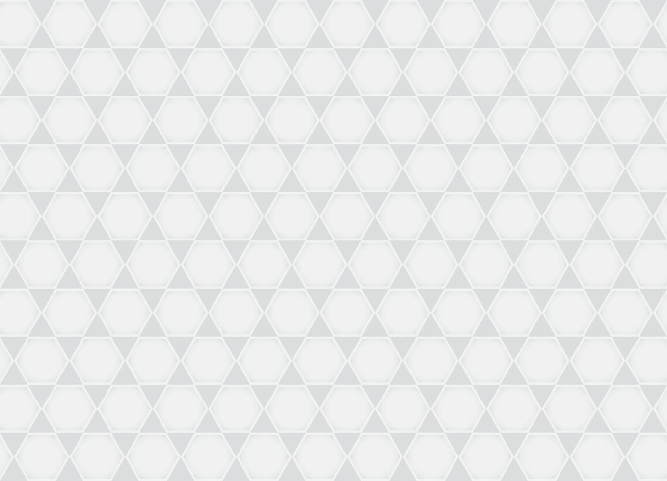 Seamless pattern with hexagonal and triangle shape, white and gray color background. Vector illustration.