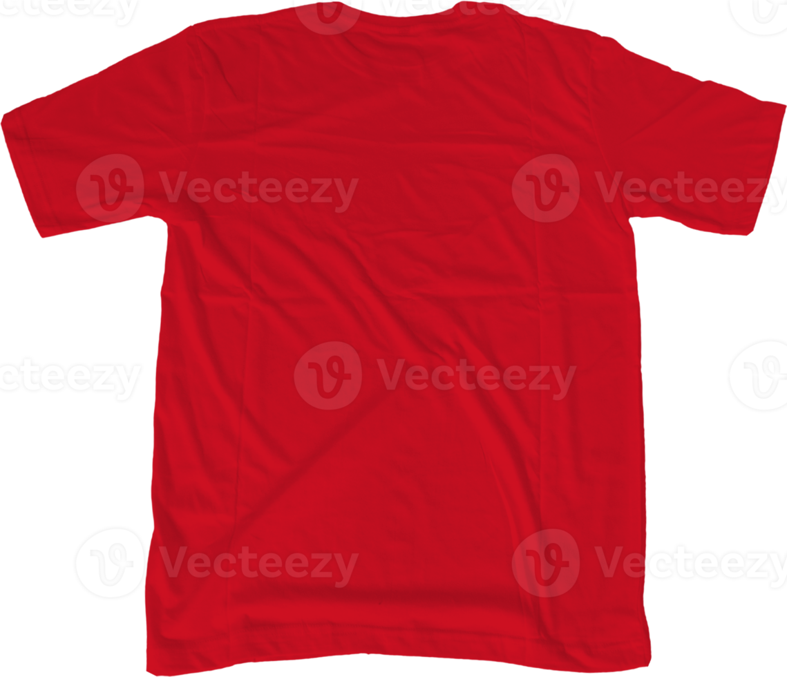 Cereza rojo t camisa burlarse de arriba transparente antecedentes espalda lado vista. png