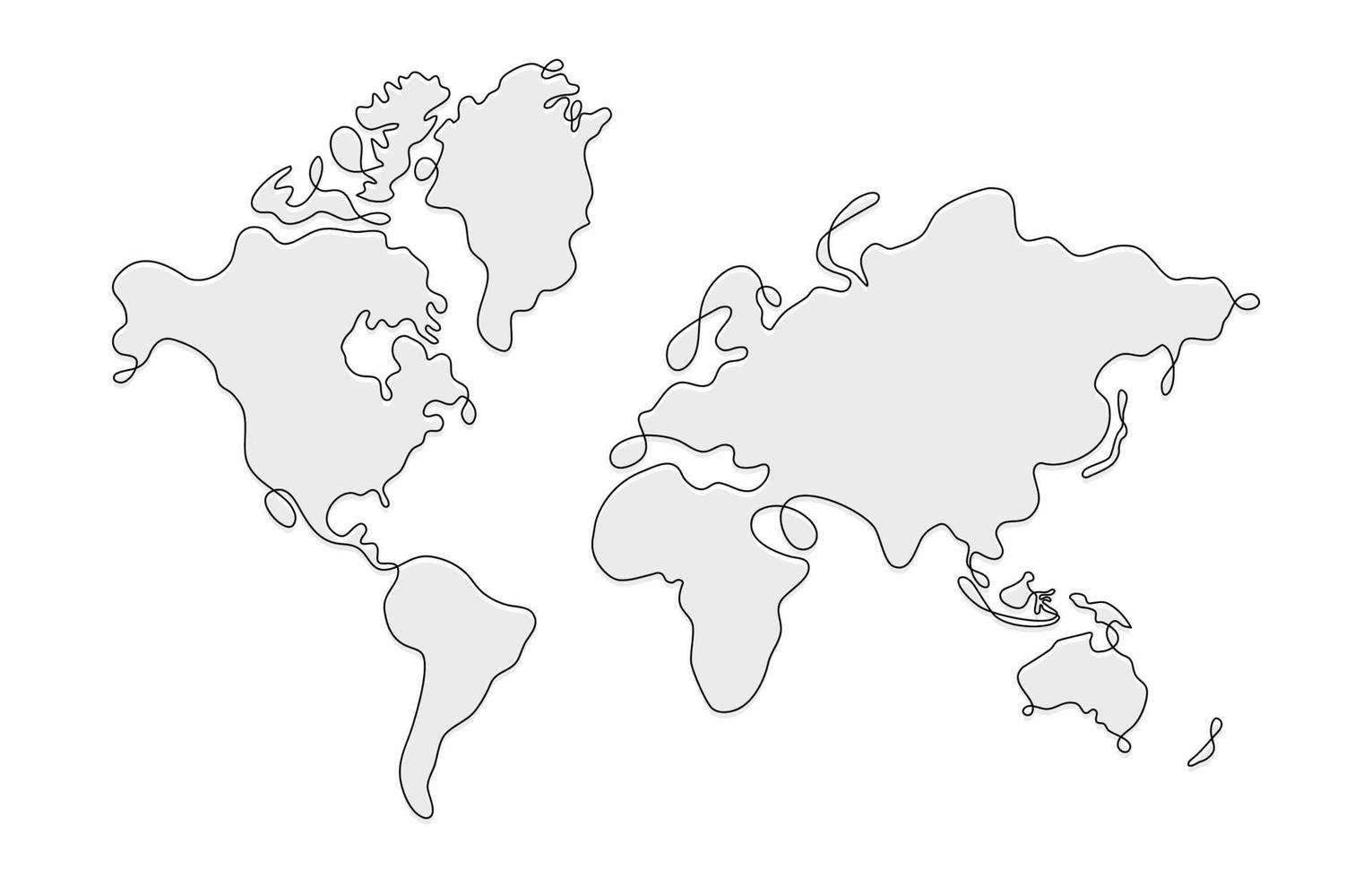 Outline World Map Background vector