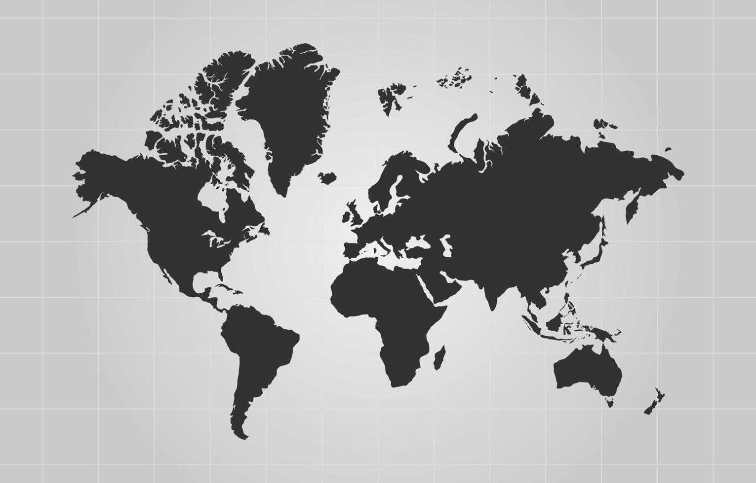 Black and White World Map vector