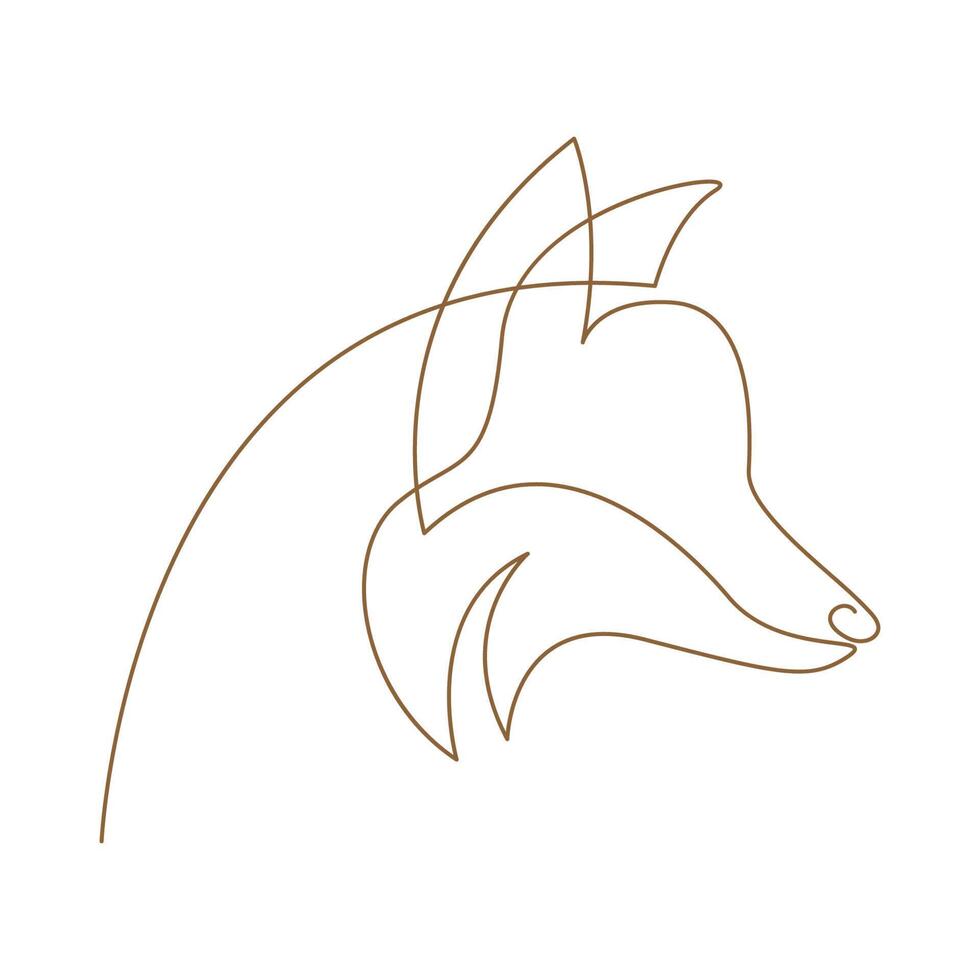 Wolf line art logo design vector