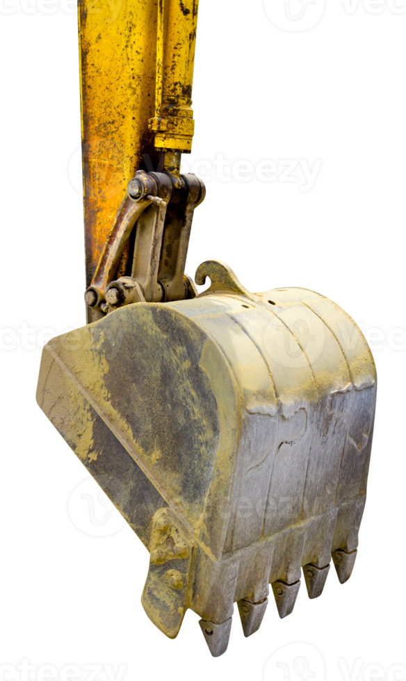 Closeup Excavator bucket of Backhoe isolated png