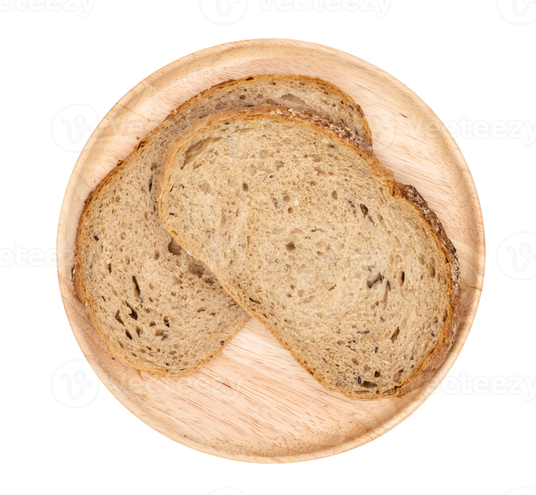 bread loaf on wood plate isolated png