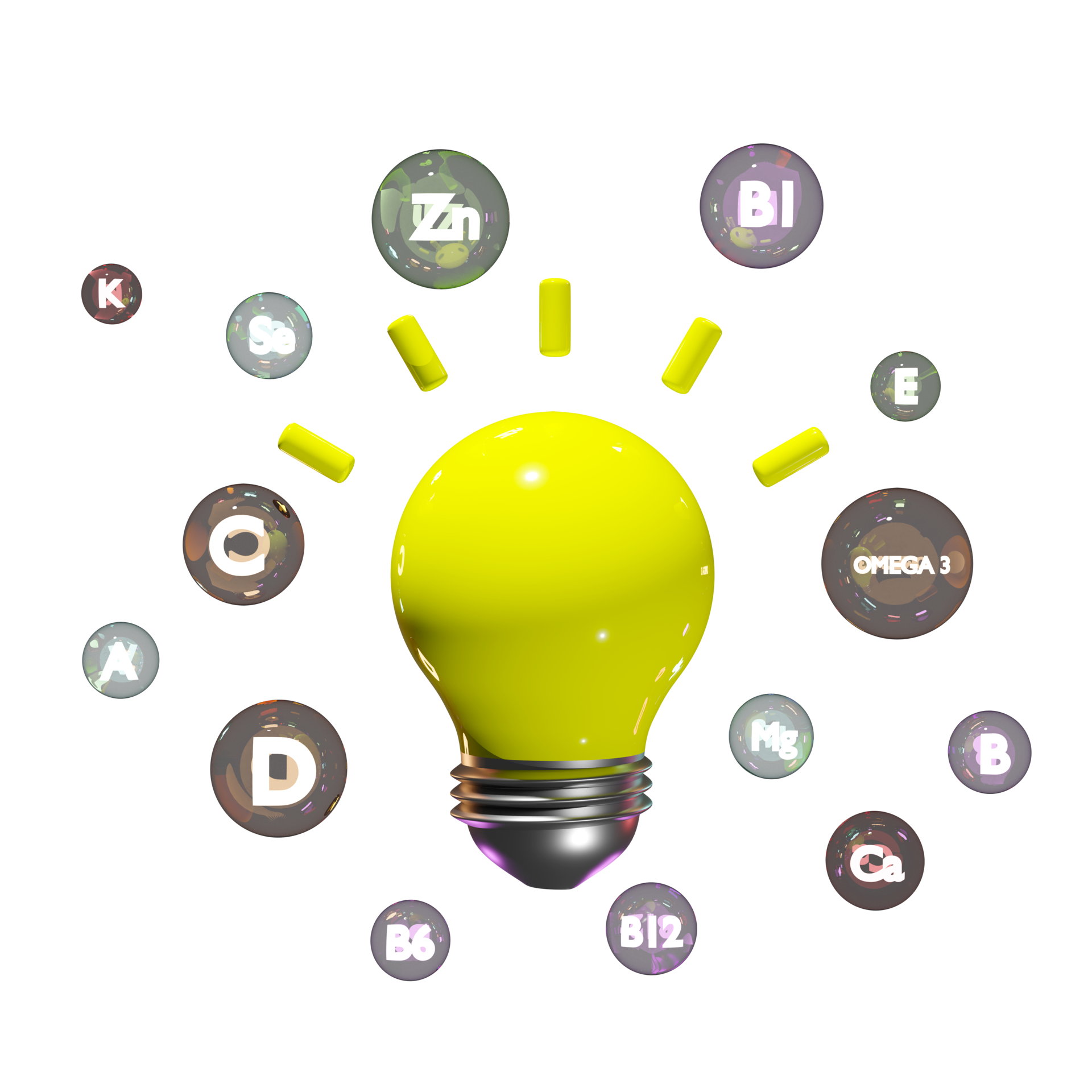 light bulb idea tip 3d, protect your health with multivitamins, The 
