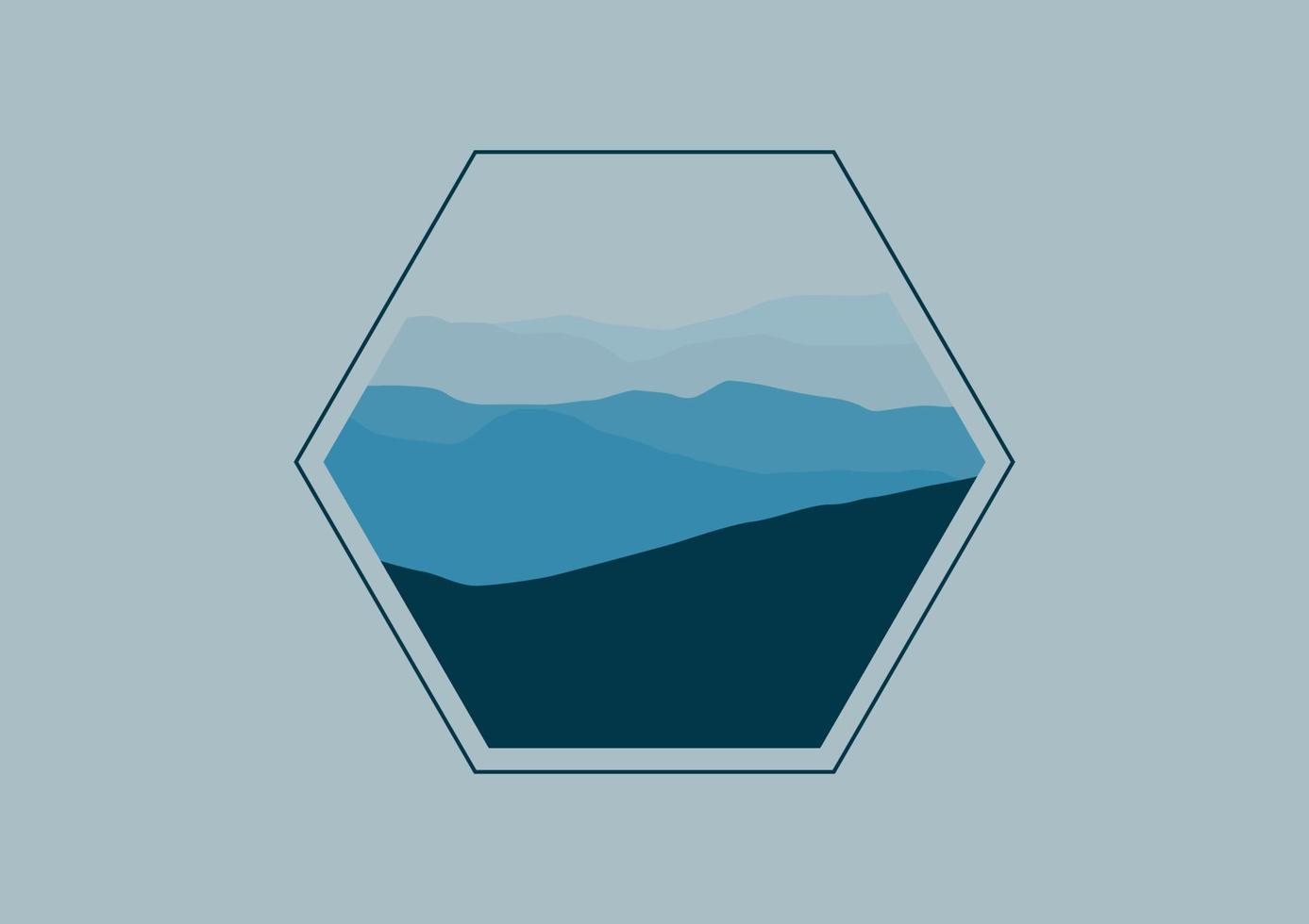 vector illustration of nature inside a hexagon shape
