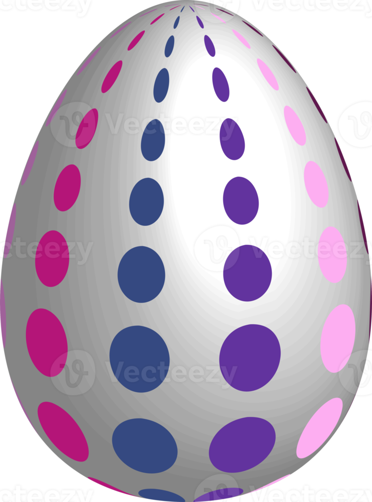 Color Easter egg with pattern. Realistic celebration symbol png