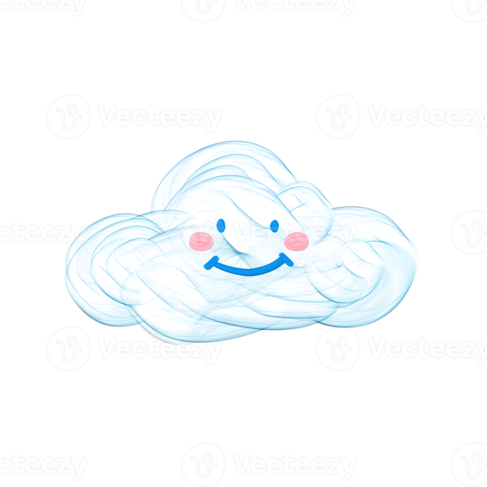 Cute cloud sky stationary sticker oil painting png