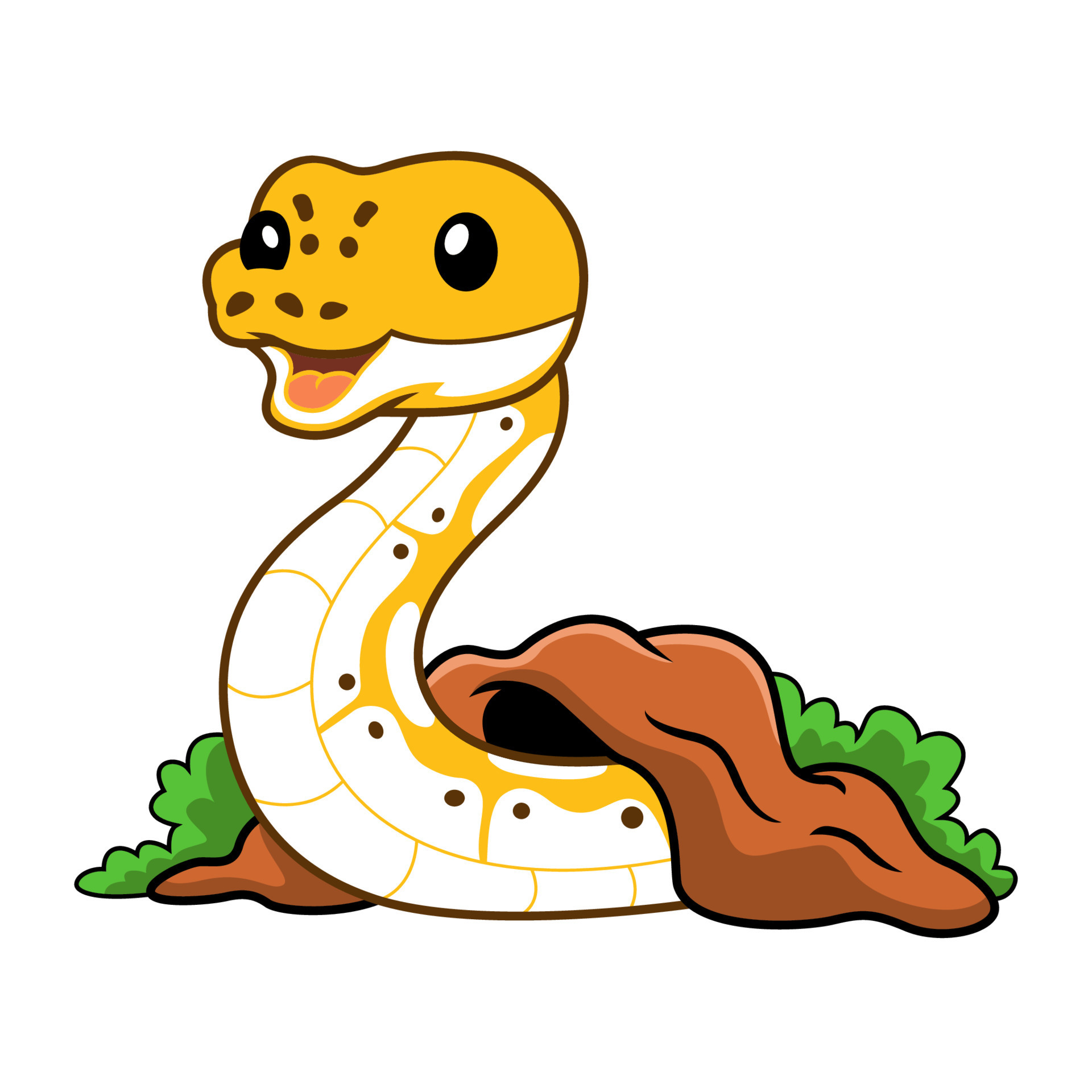Cute pastel ivory ball python cartoon out from hole 21507030 Vector Art ...