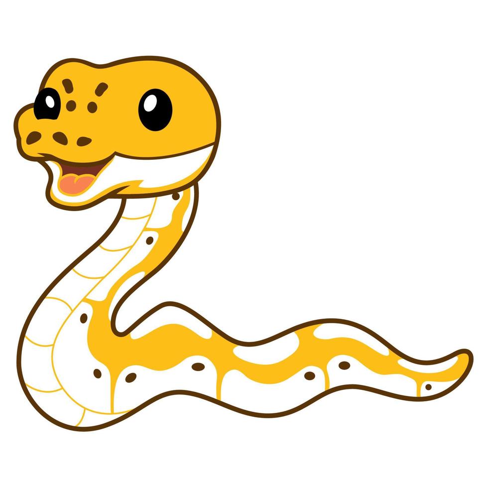 Cute pastel ivory ball python cartoon vector