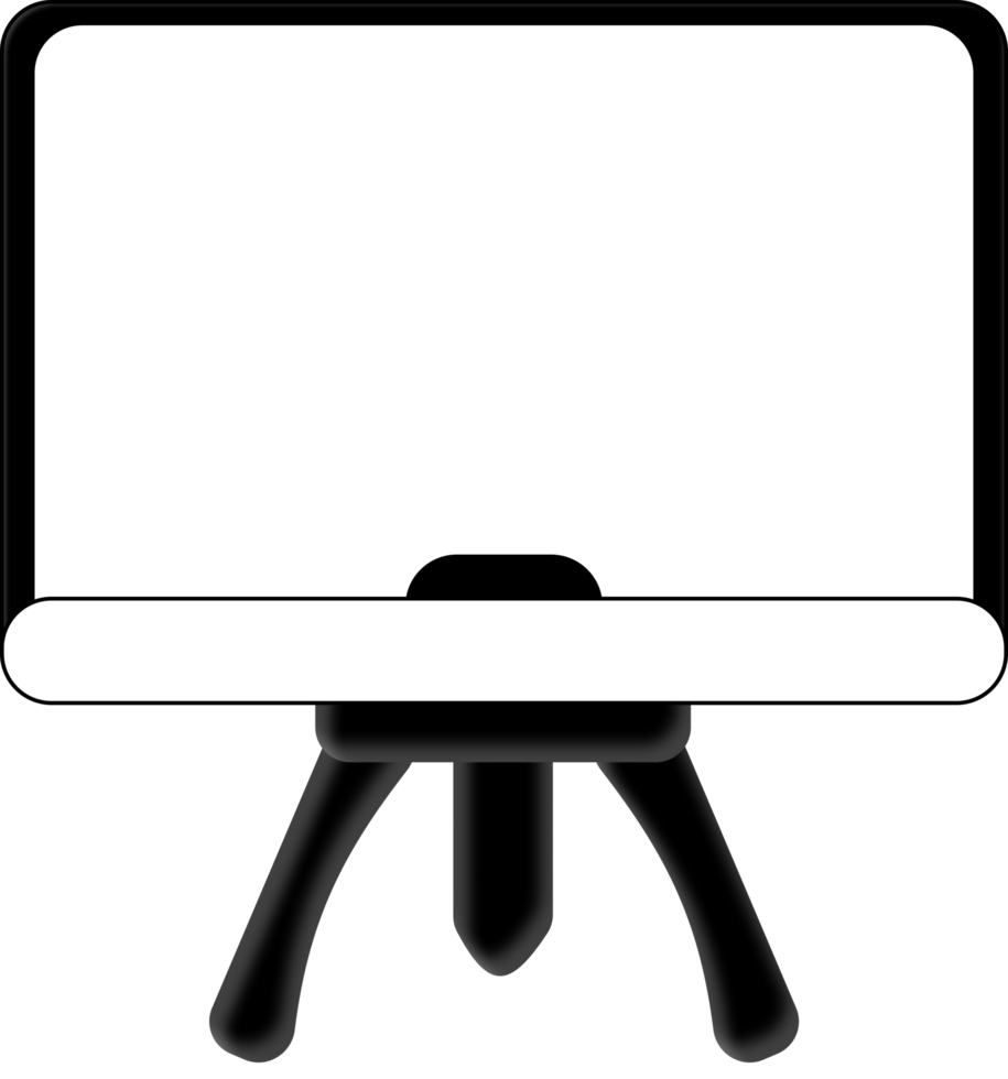 whiteboard png design simple 3D white and black Free