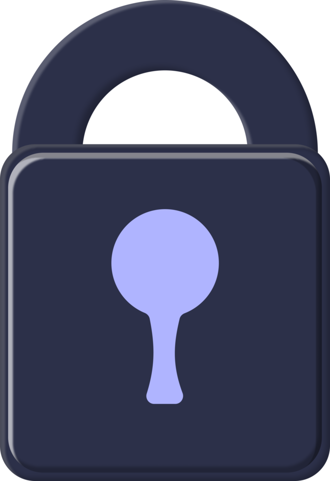 lock 3D icon Illustration design png