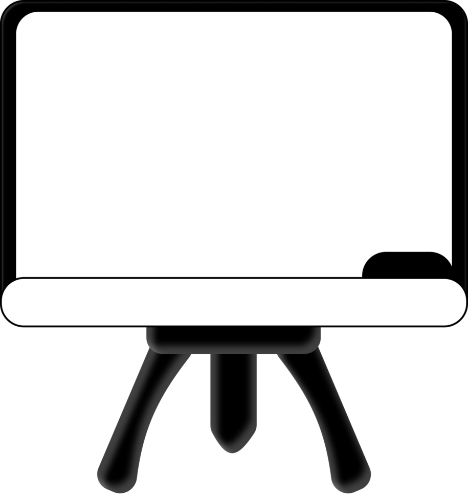 Whiteboard und Radiergummi png Design einfach 3d Weiß und schwarz kostenlos