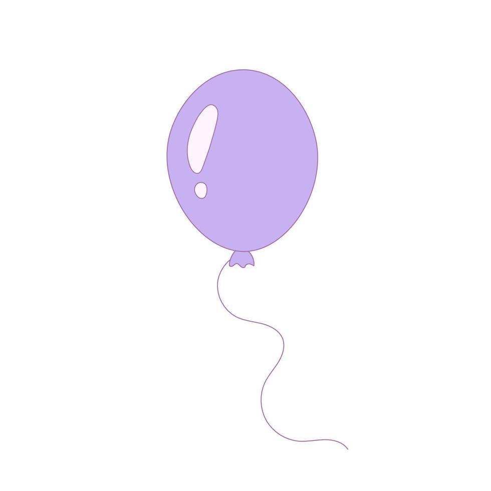 Purple balloon doodle vector