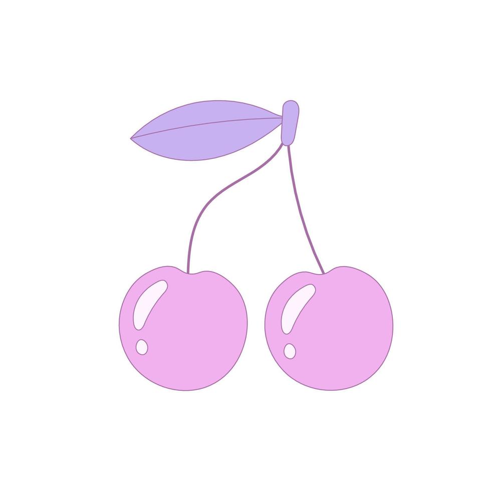 púrpura Cereza retro estilo vector