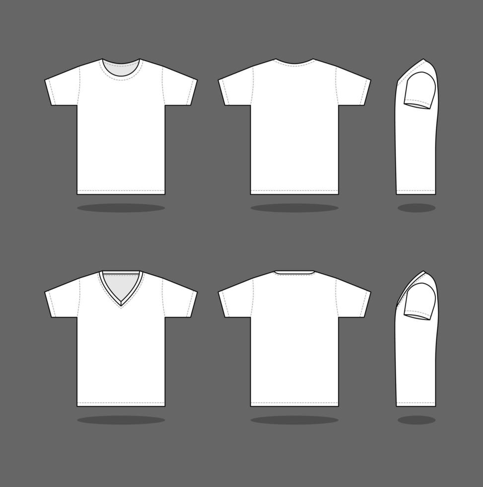 Outline White T-Shirt Mock Up vector