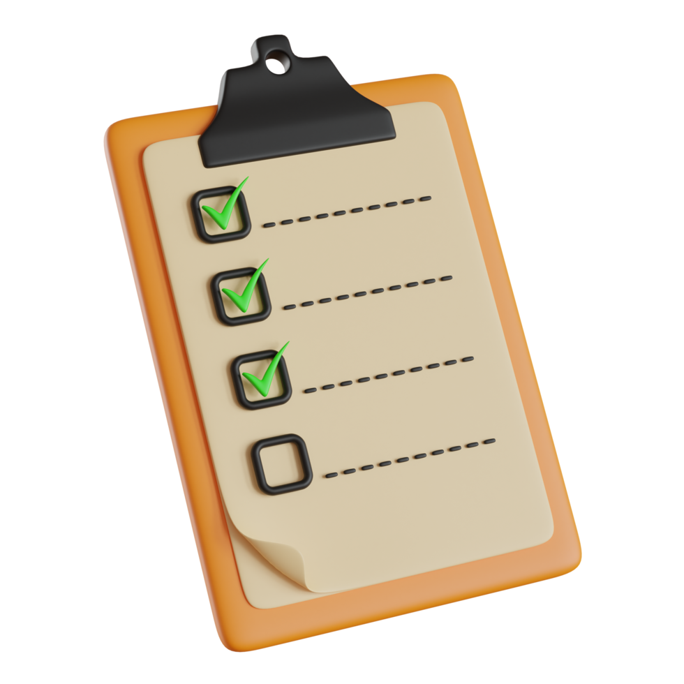 Check list on paper background with marked bullets png