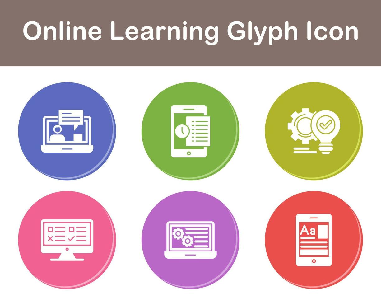 Online Learning Vector Icon Set