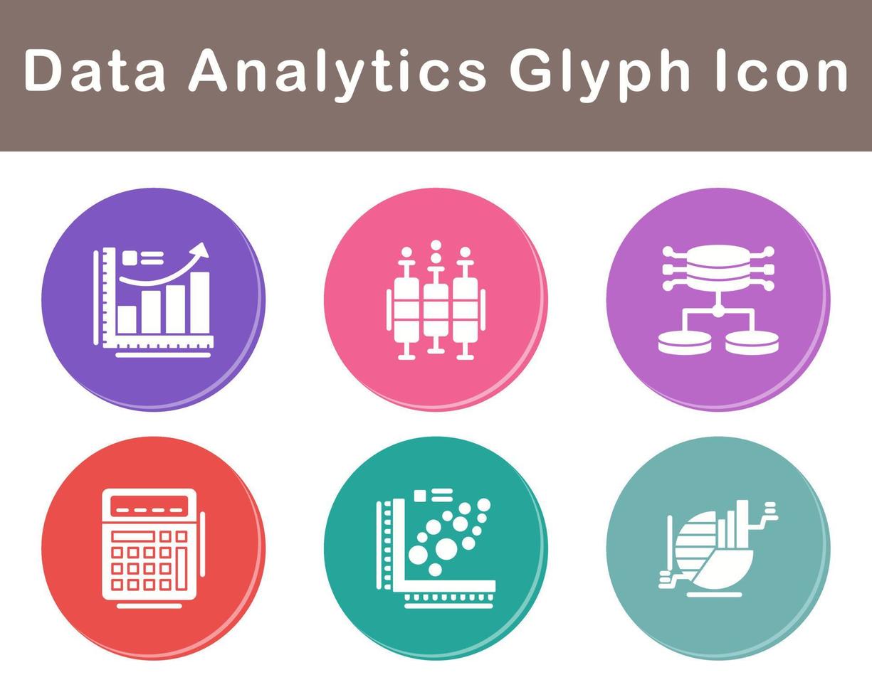 datos analítica vector icono conjunto