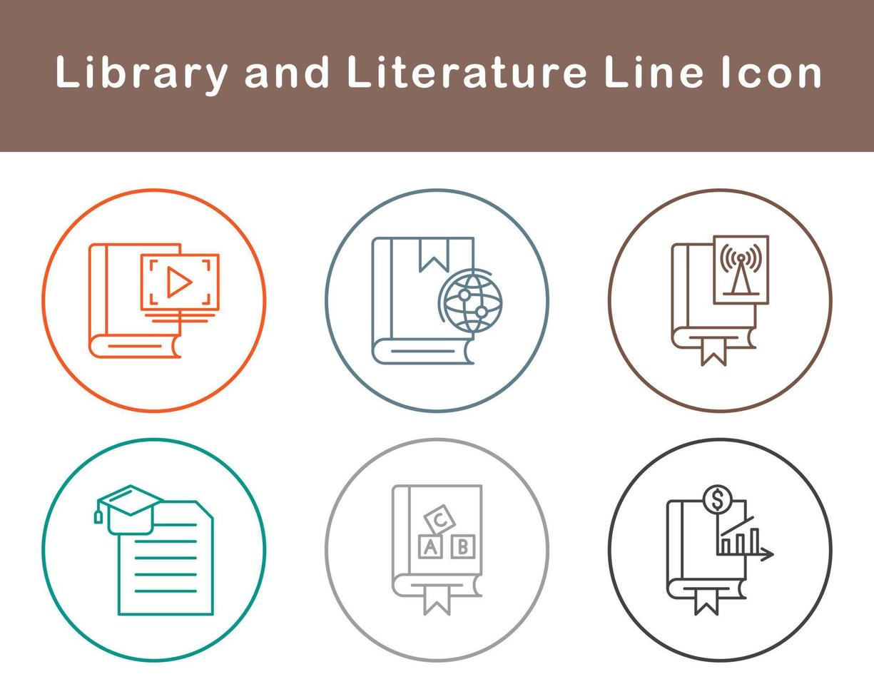 biblioteca y literatura vector icono conjunto