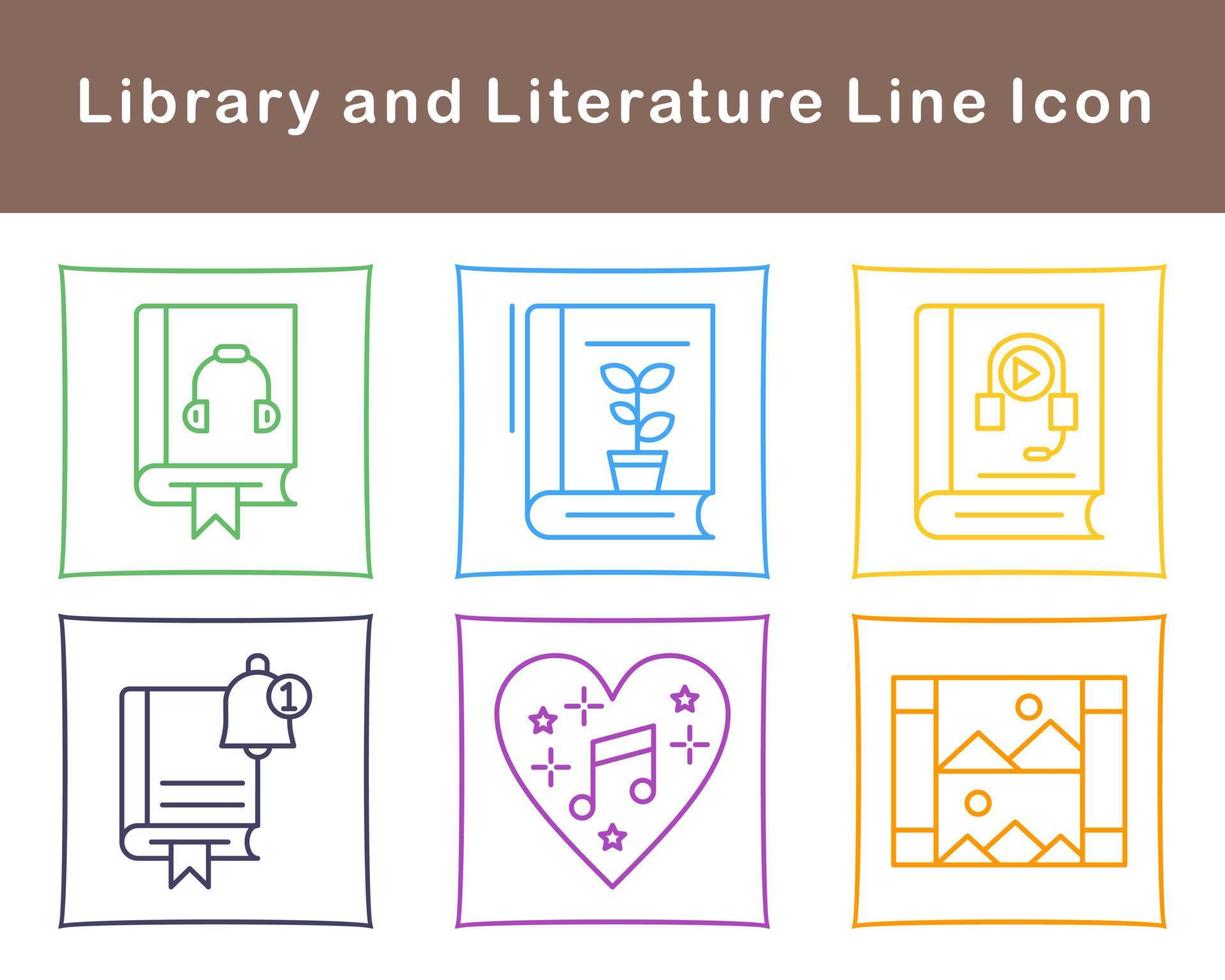 biblioteca y literatura vector icono conjunto