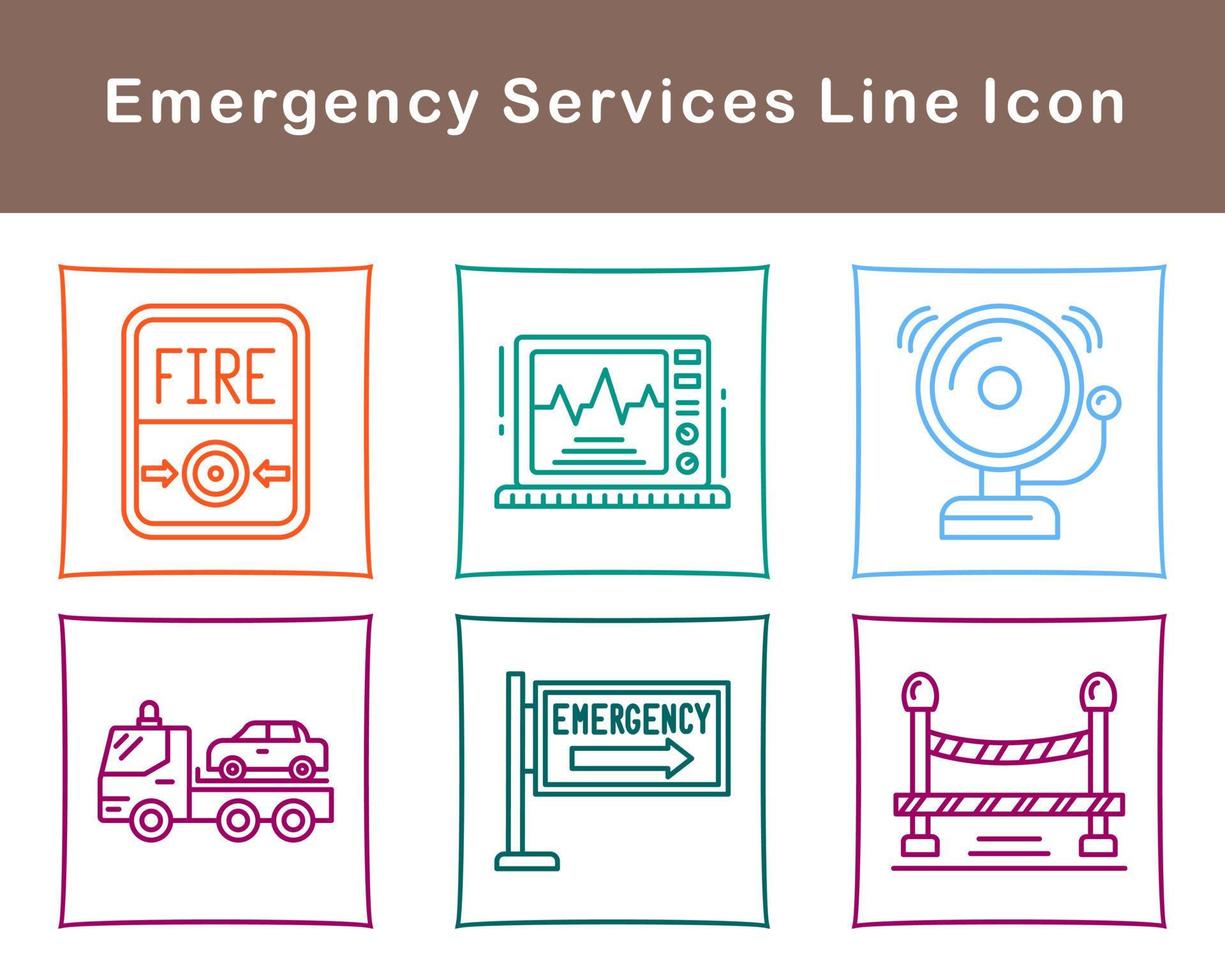 emergencia servicios vector icono conjunto