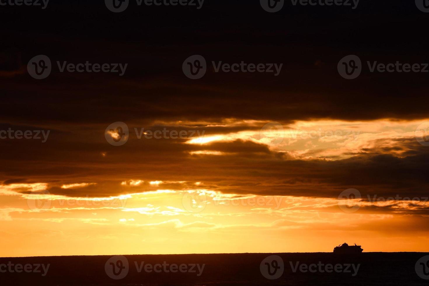 Sunset over the sea photo