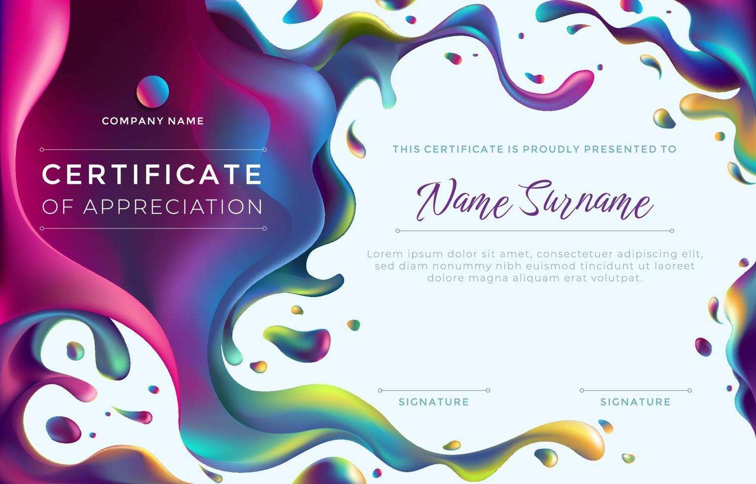 Creative Certificate Of Appreciation Template vector