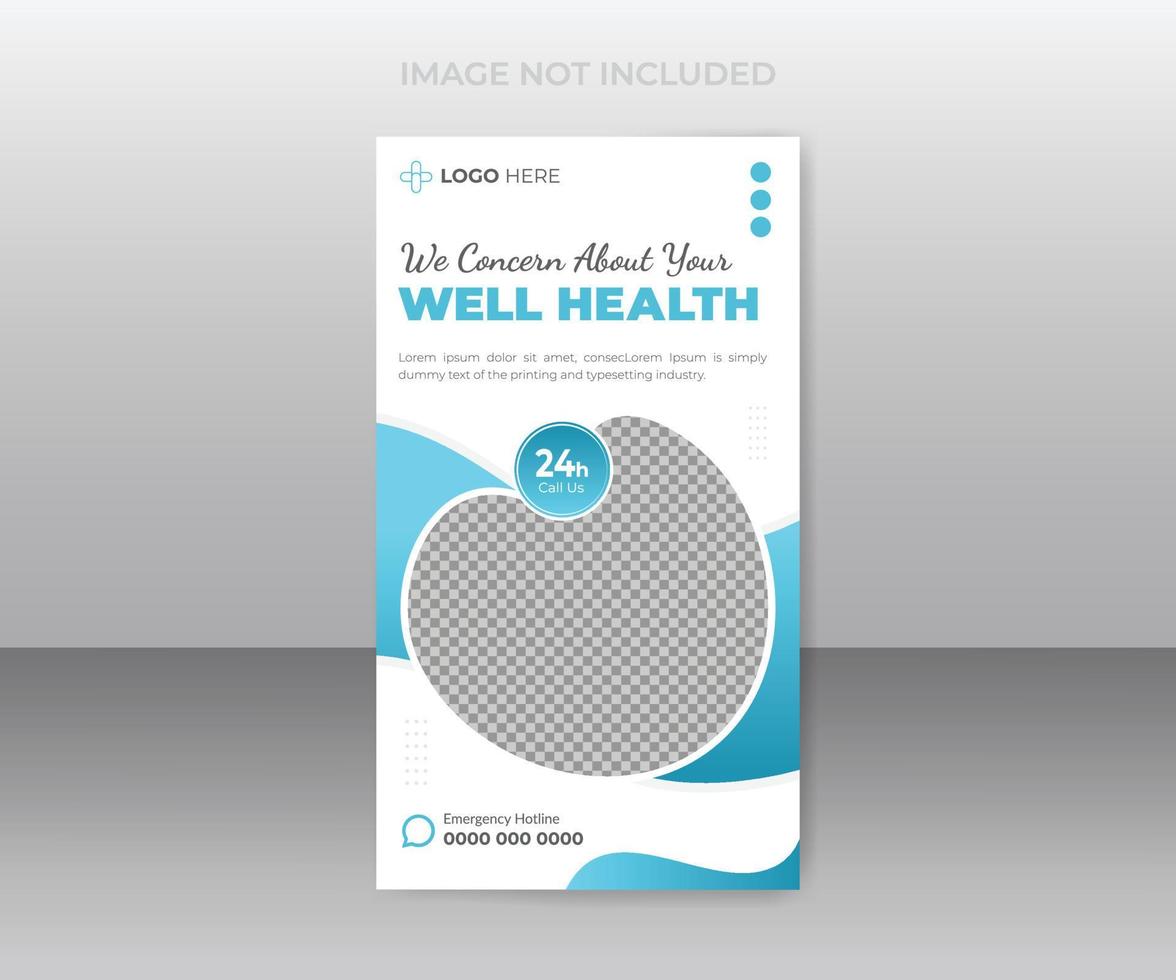 Modern healthcare social media story design template vector