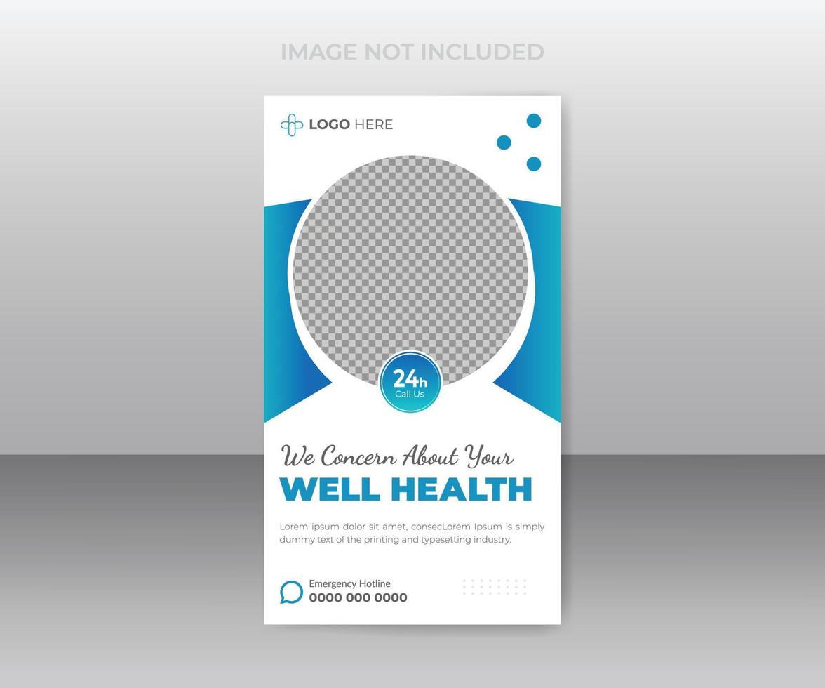 Modern healthcare social media story design template vector