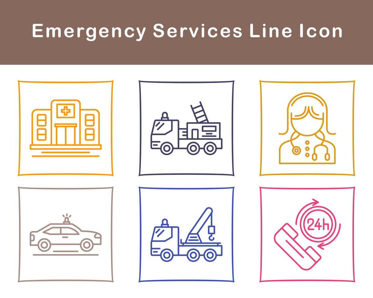 emergencia servicios vector icono conjunto